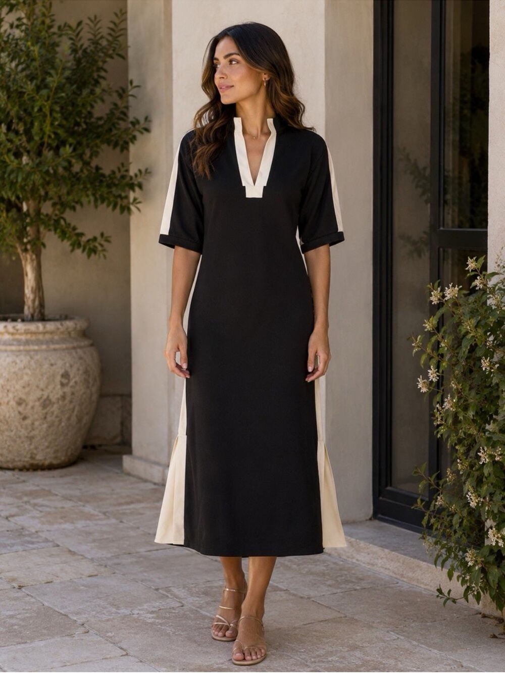 Emily McCarthy Poppy Maxi Black Midnight/Vanilla XS